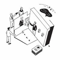 flat icon Job Shadowing Experience concept as Students gain practical insights and professional experience through job shadowing opportunities with industry leadersSimple flat ill Clear vector