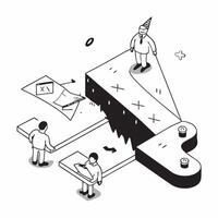 flat icon Mid Career Skills Upgrade concept as Mid career professionals attend training to upgrade their skills and stay competitive in their industriesSimple flat illustration in Clear vector