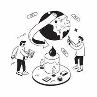 flat icon Marine Biotechnology concept as Marine scientists employ biotechnology to develop sustainable practices for marine conservationSimple flat illustration in isometric scen Clear vector