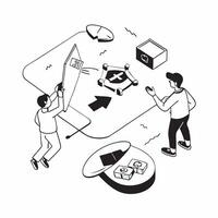flat icon Interactive Storytelling in Games concept as Players experience interactive storytelling in games making choices that influence the games narrativeSimple flat illu Clear vector