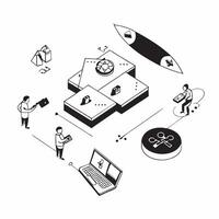 flat icon LAN Party Gaming Setup concept as A group of friends sets up a local area network LAN party for an overnight gaming marathonSimple flat illustration in isometric scene Clear vector