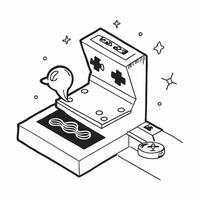 flat icon High Score Challenge on Classic Arcade concept as Gamers compete to achieve high scores at a classic arcade reviving the thrill of retro gamingSimple flat illustration i Clear vector