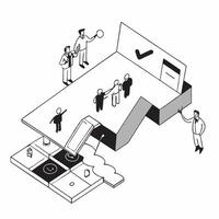 flat icon Graduate Career Planning concept as Recent graduates meet with career advisors to plan their initial steps in the professional worldSimple flat illustration in isometric Clear vector