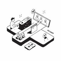 flat icon Customer Service Improvement Training concept as Service teams undergo training to improve customer interactions and enhance service delivery efficiencySimple flat illus Clear vector