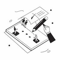 flat icon Creative Writing Course concept as Aspiring writers enroll in a creative writing course to hone their craft and express their personal narrativesSimple flat illustration Clear vector