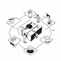 flat icon Competitive Mobile eSports concept as Competitive gamers participate in mobile eSports showcasing skills on mobile platforms in a global contestSimple flat illustration Clear vector