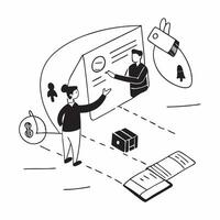 flat icon Career Coaching Session concept as An individual receives guidance from a career coach to navigate professional challenges and enhance career pathSimple flat illustratio Clear vector
