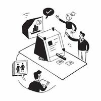 flat icon Career Development Workshop concept as Professionals participate in a workshop focused on career development and skill enhancementSimple flat illustration in isometric s Clear vector