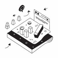 flat icon Automation Technology Integration concept as A business integrates advanced automation technology to enhance process efficiency and reduce manual errorsSimple flat illus Clear vector