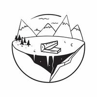 flat design backdrop Winter Wonderland on High concept as A panoramic view of snow capped mountains stretching into the horizon embodying a winter wonderland flat illustration in Clear vector