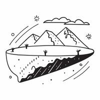 flat design backdrop Winter Wonderland on High concept as A panoramic view of snow capped mountains stretching into the horizon embodying a winter wonderland flat illustration in Clear Set 2 vector