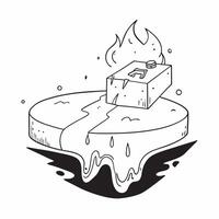 flat design backdrop Volcanic River of Lava concept as A river of molten lava flowing from an active volcano showcasing the dynamic and fluid nature of molten rock flat illustrati Clear vector