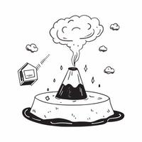 flat design backdrop Volcanic Ash Clouds concept as Ominous volcanic ash clouds billowing from an erupting volcano a powerful display of natures force flat illustration in isometr Clear Set 2 vector