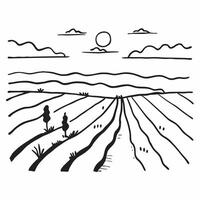 flat design backdrop Sunset Over Vineyards concept as The setting sun bathes vineyards in golden hues highlighting the rows of vines ready for harvest flat illustration in Clear vector