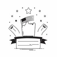 flat design backdrop Stars and Stripes Over Monument concept as Patriotic stars hover above a national monument blending national pride with the wonder of the night sky flat illus Clear vector