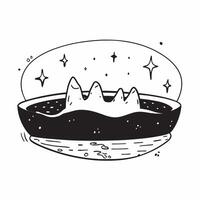 flat design backdrop Starry Lake Reflections concept as Stars reflect on the glassy surface of a serene lake doubling the starry spectacle and enhancing the nights tranquility fla Clear vector