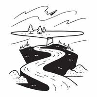 flat design backdrop Old Growth Forest Stream concept as A serene stream meanders through the heart of an old growth forest reflecting the lush undisturbed vegetation flat illustr Clear Set 2 vector