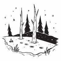 flat design backdrop Misty Old Growth Forest concept as A misty morning adds a mystical quality to an old growth forest enhancing its mysterious and ancient allure flat illustrati Clear Set 2 vector