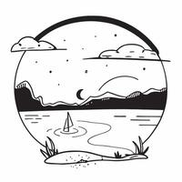 flat design backdrop Misty Morning Golf Course concept as Golfers start their game in a landscape veiled by early mist offering a quiet challenge flat illustration in Clear vector