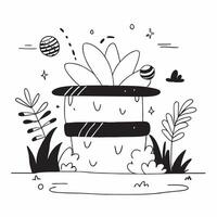 flat design backdrop Lush Rainforest Undergrowth concept as The lush undergrowth of a tropical rainforest is home to a myriad of plant species each contributing to the ecosystem f Clear vector