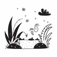 flat design backdrop Lush Rainforest Undergrowth concept as The lush undergrowth of a tropical rainforest is home to a myriad of plant species each contributing to the ecosystem f Clear Set 2 vector