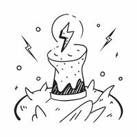flat design backdrop Lightning Strike on Mountain concept as Lightning strikes a mountain peak showcasing nature raw power and beauty flat illustration in Clear vector