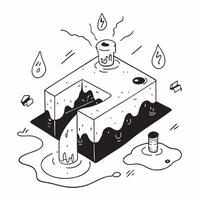 flat design backdrop Lava Tubes and Caves concept as Exploring the mysterious lava tubes and caves formed by flowing lava beneath the earths surface flat illustration in isometric Clear Set 2 vector