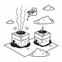 flat design backdrop Geothermal Vents and Fumaroles concept as Geothermal vents and fumaroles release steam and gases providing a glimpse into the volcanic forces at play flat ill Clear Set 2 vector