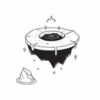 flat design backdrop Frozen Volcanic Crater concept as A frozen crater atop a dormant volcano showing the icy cover contrasting with dark volcanic rock beneath flat illustration i Clear Set 2 vector