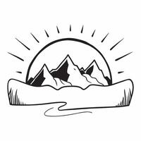 flat design backdrop Frosty Summit Adventure concept as Adventurers trek towards the frosty summit of a snow capped mountain embracing the challenge of the climb flat illustration Clear vector