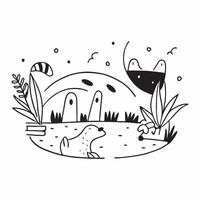 flat design backdrop Exotic Wildlife in Rainforest concept as Exotic wildlife thrives in the dense undergrowth of the tropical rainforest a testament to natures resilience flat il Clear Set 2 vector