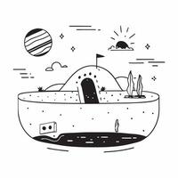 flat design backdrop Desert Oasis Hot Springs concept as In a stark desert landscape an oasis hot spring emerges as a vibrant haven for wildlife and spa goers alike flat illustrat Clear vector