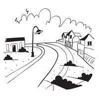 flat design backdrop Early Morning Mist in the Suburbs concept as Suburban streets wake to a gentle mist transforming ordinary scenes into peaceful morning vistas flat illustratio Clear vector