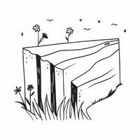 flat design backdrop Coastal Cliffs with Wildflowers concept as Spring brings a bloom of wildflowers to the coastal cliffs adding a splash of color to the seaside landscape flat i Clear Set 2 vector