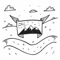 flat design backdrop Autumn Mountain Vista concept as A breathtaking vista from a mountain top showcases a tapestry of autumn colors across a vast valley flat illustration in Clear Set 2 vector