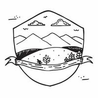 flat design backdrop Autumn Mountain Vista concept as A breathtaking vista from a mountain top showcases a tapestry of autumn colors across a vast valley flat illustration in Clear vector