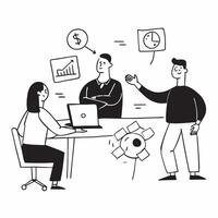Financial Advisor Discussing Crypto Investments concept as A financial advisor discusses cryptocurrency investment strategies with clients in an office in Photo Stock Concept Clear vector