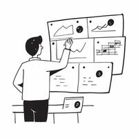 Financial Analyst Monitoring Crypto Charts concept as A financial analyst scrutinizes live cryptocurrency charts and market data on multiple monitors in Photo Stock Concept Clear vector