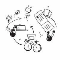 Extensive Lunch Breaks concept as Employees taking significantly longer lunch breaks than permitted affecting workflow and deadlines in Photo Stock Concept Clear vector
