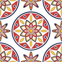 Ethnic patterns seamless design with mosaic tiles and vibrant primary colors for a striking bold cultural look concept as Striking ethnic patterns with mosaic tiles and vibrant pri Clear vector