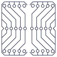 Envision symmetrical parallelogram lines micro circuit dots broad white negative fields revealing a futuristic yet minimal tile concept concept as Symmetrical parallelograms connec Clear vector