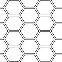 Envision hexagonal circuits crisp lines minimal shading wide white space for futuristic geometric tech tiles concept as Hex shapes merge circuit edges white emptiness highlights li Clear vector