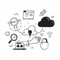 Enhancing Enterprise Cloud Security concept as An enterprise workshop on enhancing cloud security measures to protect sensitive corporate data in Photo Stock Concept Clear vector