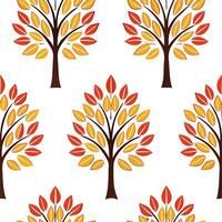 Elegant autumn trees seamless tile pattern with birch and cherry trees for sophisticated fall decor concept as Elegant birch and cherry trees arranged seamlessly for sophisticated Clear vector
