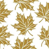 Elegant autumn seamless pattern with rich golden leaves and intricate details for a refined seasonal aesthetic concept as Refined autumn pattern with golden leaves and intricate de Clear Set 2 vector