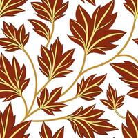 Elegant autumn seamless pattern with rich golden leaves and intricate details for a refined seasonal aesthetic concept as Refined autumn pattern with golden leaves and intricate de Clear vector