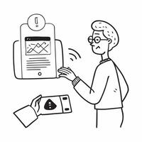 Elderly Monitoring with Smart Health Devices concept as Elderly person monitored for health using smart wearable and home devices for safety and wellnessSimple flat illustration i Clear vector