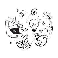 Eco friendly startup developing innovative green technologies concept as An eco friendly startup developing innovative green technologies emphasizing sustainability innovation and Clear vector