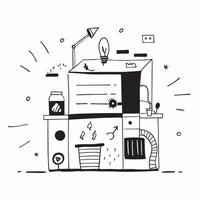 Eco Friendly Office Design concept as Showcasing a modern office designed with eco friendly materials and energy saving technologies in Photo Stock Concept Clear Set 2 vector