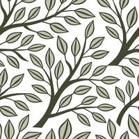 Earthy spring nature seamless pattern with botanical leaves and muted neutral tones for natural balanced decor concept as Balanced earthy spring nature pattern with botanical leave Clear Set 2 vector